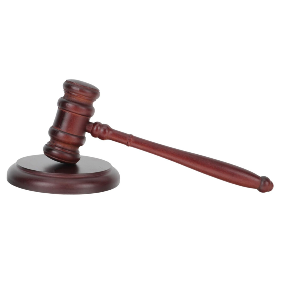 Wooden Gavel Hammer With Base, Hardwood Mallet For Judge, Lawyer, Courtroom, Auction, Loud Sound, Educational Toy 9189345967375