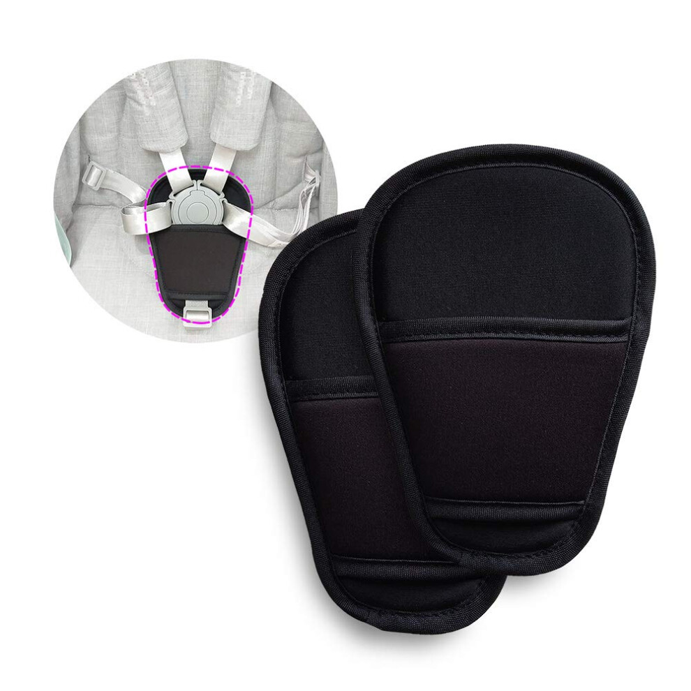 Crotch Pads Stroller And Car Seat Belt Cushion Universal Fit 18x12.5x6 Cm Pack Of 2 For Newborns Infants And Kids