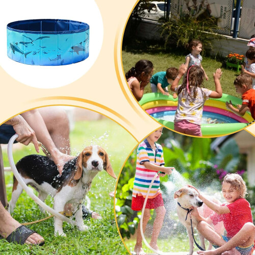 Foldable Kiddie Pool with SlipResistant Base and QuickDrain for Kids and Pets Summer Fun 2