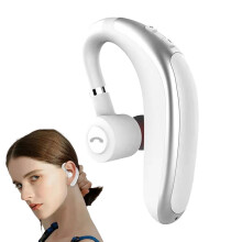 Single Ear Headset Wireless For Computer And Mobile Phone And Work White With Clear Sound Long Battery Life