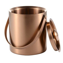 Stainless Steel Ice Bucket with Lid and Handle, 3L Double Wall Wine Chiller for LongLasting Cooling