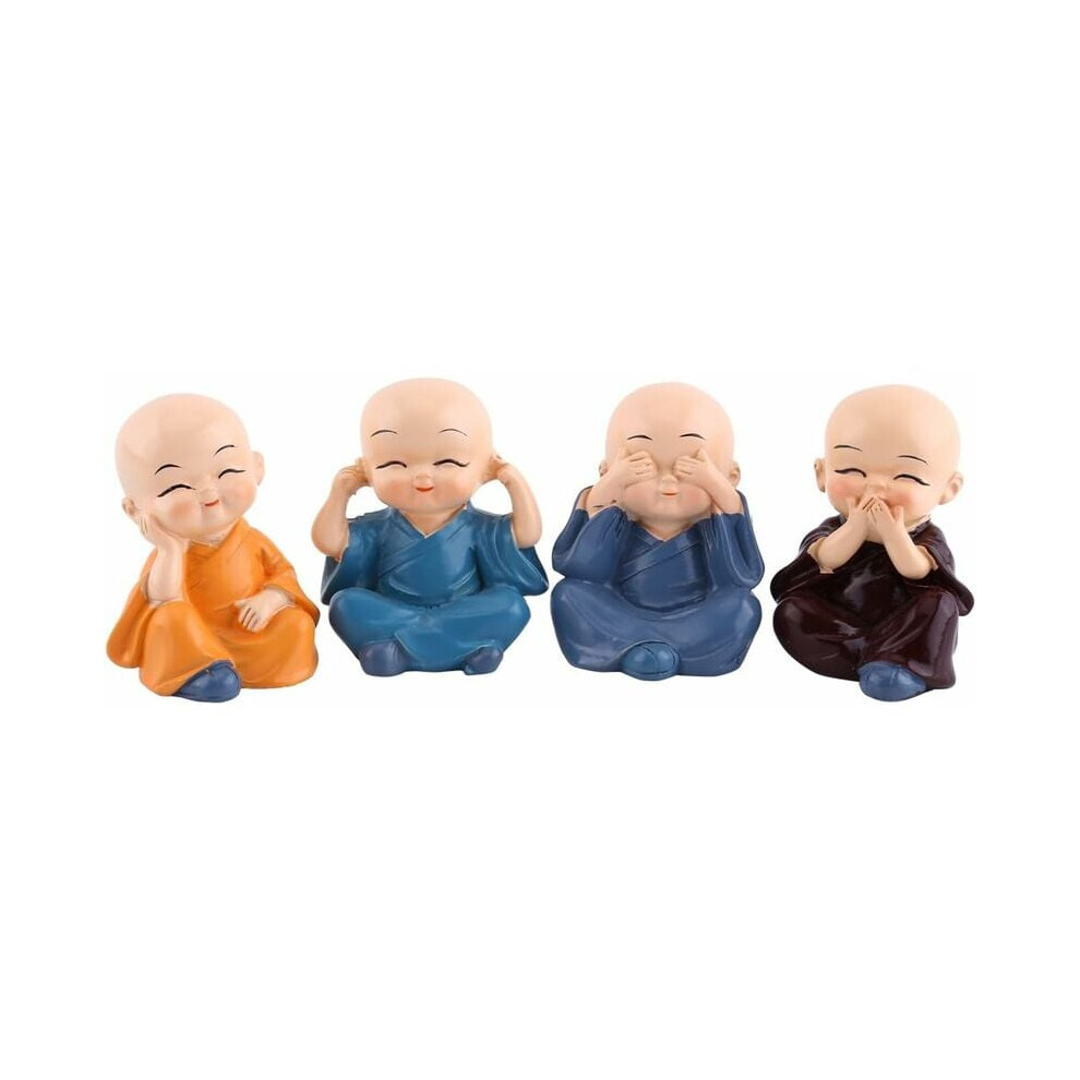 Wise Monks Figurine, Car Home Desk Shelf Decor Made From Environmental Protected Resin, Simple And Beautiful Design Ideal For Decorative Ornaments 9190834893389
