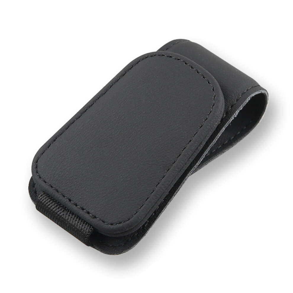 Cowhide Leather Design Magnetic Sunglasses Holder, Easy Install With Hidden Magnetic Closure For Vehicle Visor Accs (Reusable Wide Applications, 9190834589367