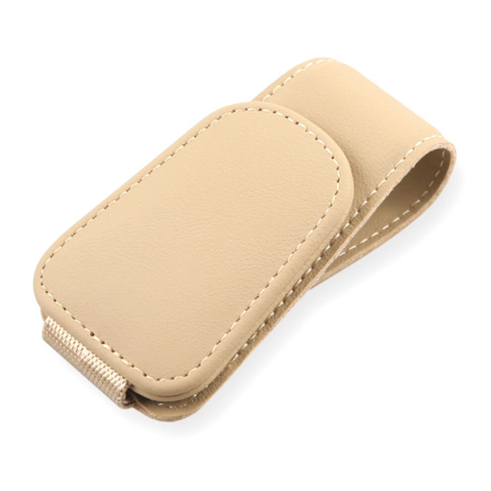 Easy Installation Magnetic Sunglasses Holder, Cowhide Leather Design Hidden Magnetic Closure Vehicle Visor Accessories (Reusable Wide Applications) 9190834242323