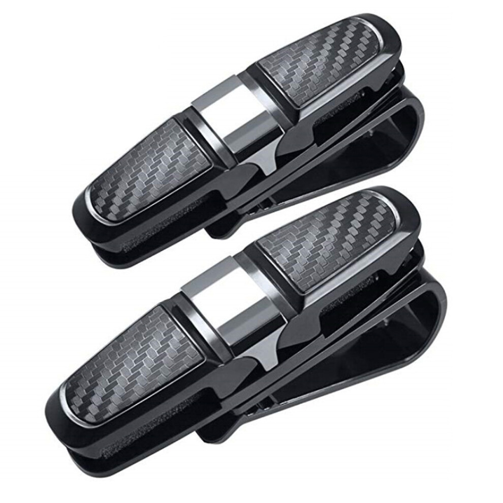 No Obstruction Of View, Flexible Adjustment Sunglasses Clip, Securely Attached To Sun Visor, 180 Degree Rotational, For All Glasses Sunglasses (2Pcs) 9190834242170