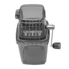 Compact Manual Ice Crusher Shaver - Hand Crank Snow Cone Maker Grey