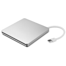 Usb 3.0 Portable Cd Burner +/-rw Cd Rom External Dvd Drive For Desktop Pc Apple Mac Windows 11/10/8/7, Trendy Texture Shell Silver