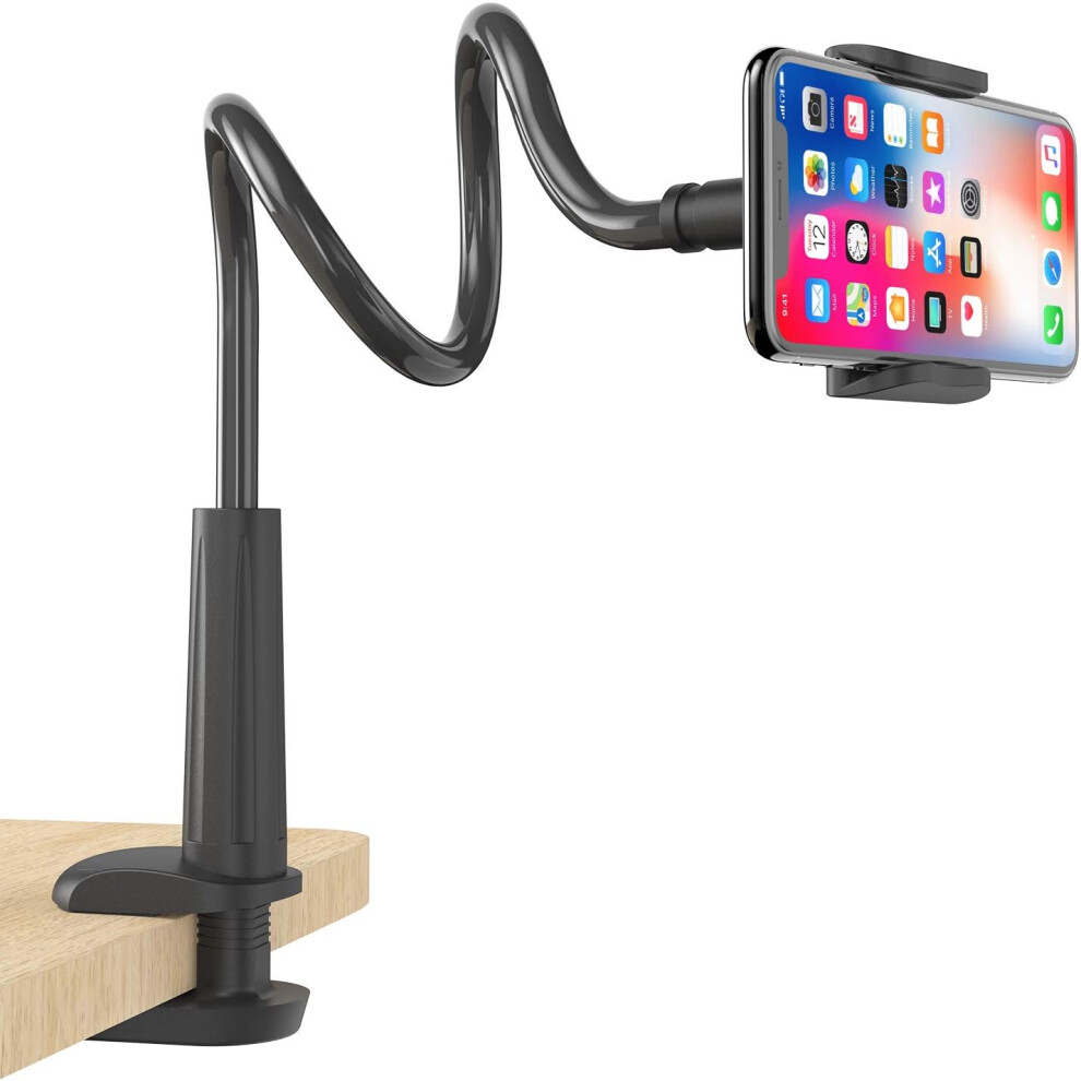 Aluminium-Magnesium Alloy Cell Phone Stand, Flexible Stiffened Arm Universal Lazy Bracket For 4-6.5 Inch Devices, Upgraded Version With Stable And 9190834905839
