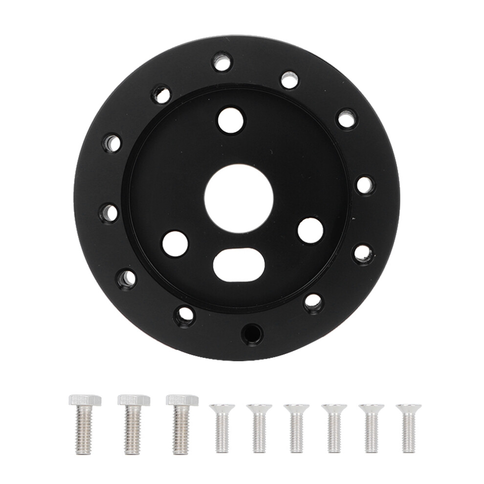 Steering Wheel Hub Adapter, 6 Hole To 3 Hole Adapter Universal 3-Bolt Adapters For 5&6 Hole Steering Wheel To 3 Hole Adapter, Powder Coated Black 9482726484288