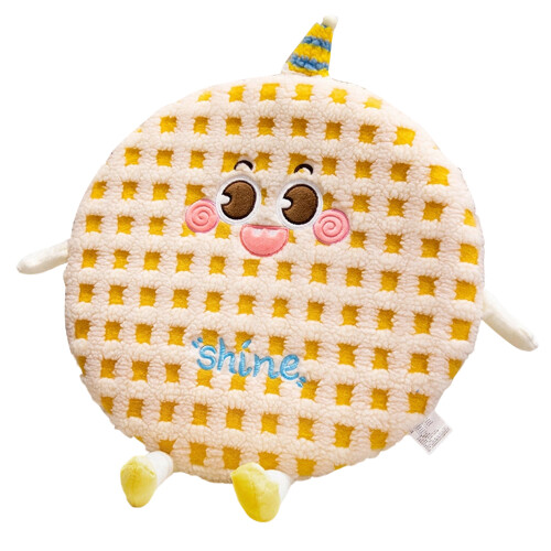 Cartoon Pattern Lamb Wool Seat Pad High Density Foam-Yellow