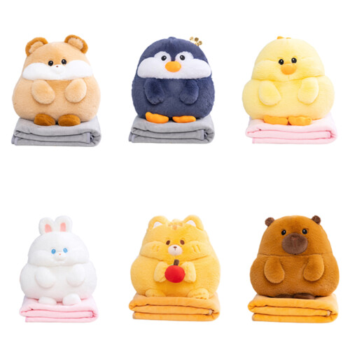 Pillow Blanket Hybrided Capybara Hamster Design Soft- pengui 1