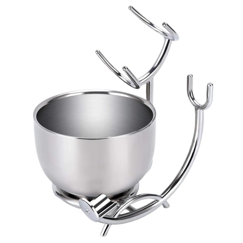Silver Stainless Steel Shaving Stand And Soap Dish For A Smooth Wet Shave. Unbreakable, Rustresistant Design (Silver)