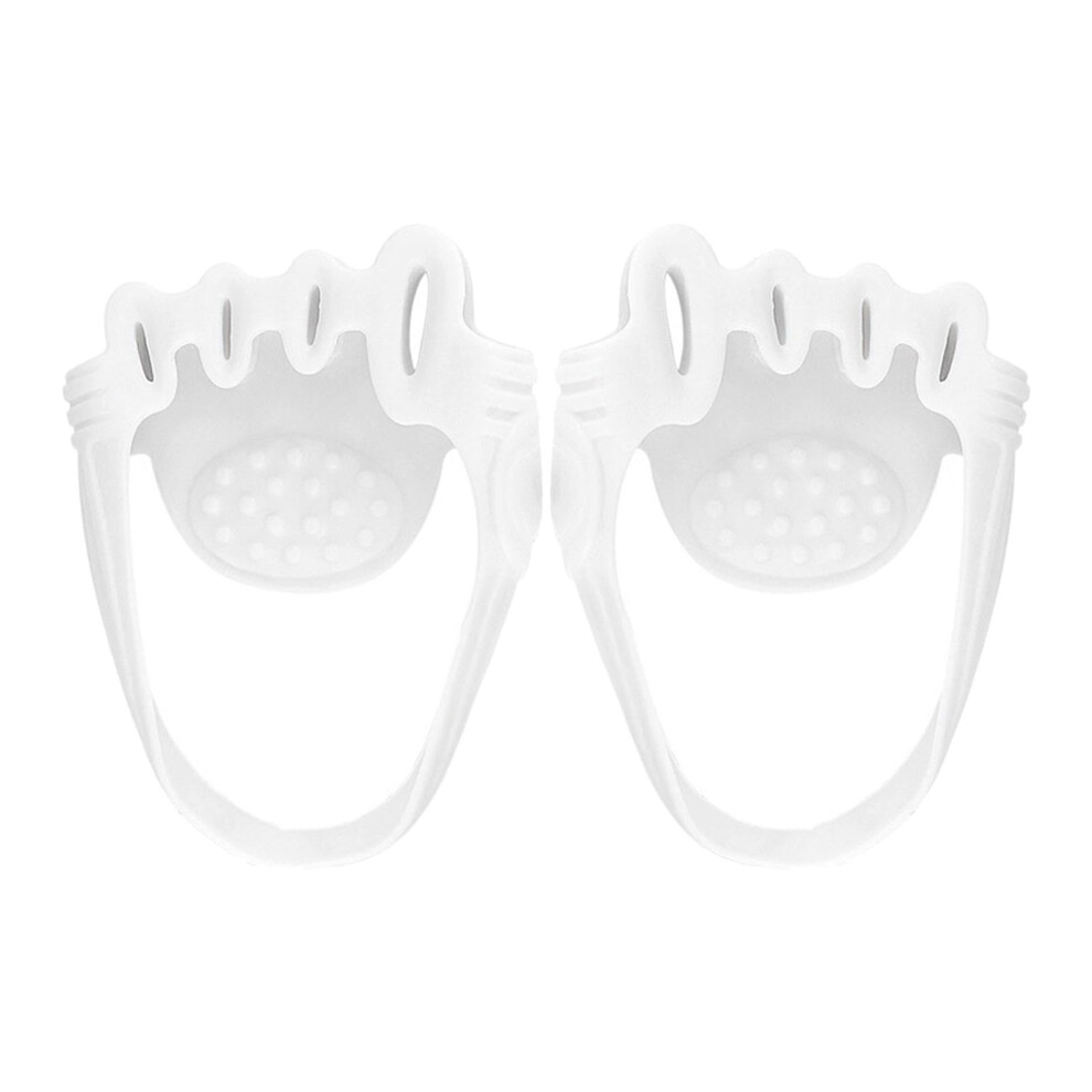 Toe Separator, Toe Spacer, Portable Toe Stretcher for Men and Women, Soft Toe Straightener, Overlapping Toe Support for White