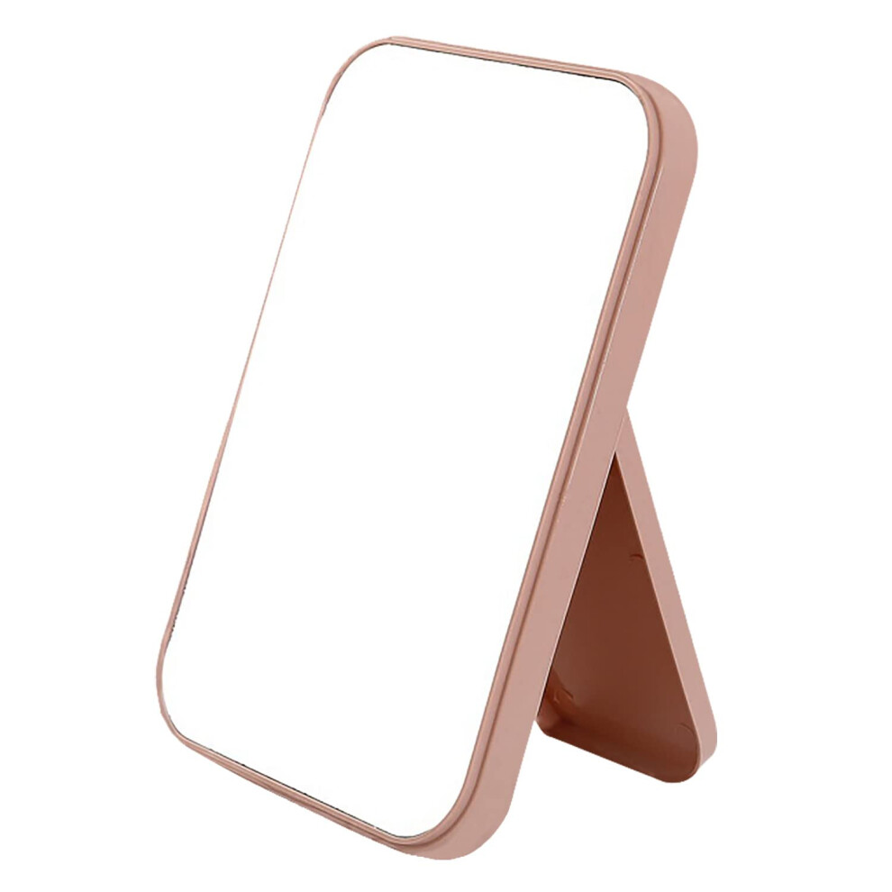 Pink Makeup Mirror Foldable Desktop Vanity Mirror Portable Rectangular For Travel Camping Home
