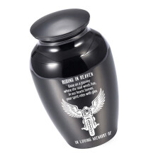 Modern Aluminum Ashes Container With Secures Seal Lid-Black