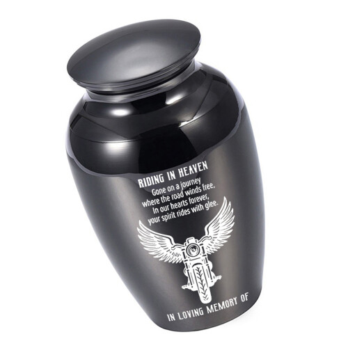 Modern Aluminum Ashes Container With Secures Seal Lid-Black
