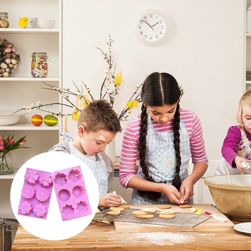 Silicone Dessert Molds 6 Different Flower Shape Soap Making-1 1