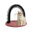 Scratch board for cats, cat face massage brush with scratching arch, reddishbrown 1