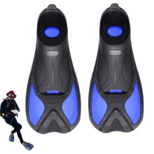 Short Flippers AntiSkid Swimming Fins Travel Size 7/8 UK For Adults Men Women