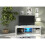 TV Unit 130cm Loom - White & Grey Gloss Doors and LED Lights 6