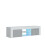 TV Unit 130cm Loom - White & Grey Gloss Doors and LED Lights 10