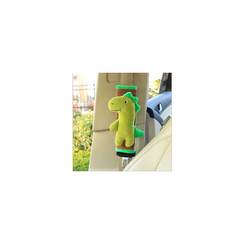 Kids Seat Belt Cover Triangle Car Seat Strap Pad Dinosaur Shaped Plush Cushion Animal Cartoon Style For Kids 9189345968808