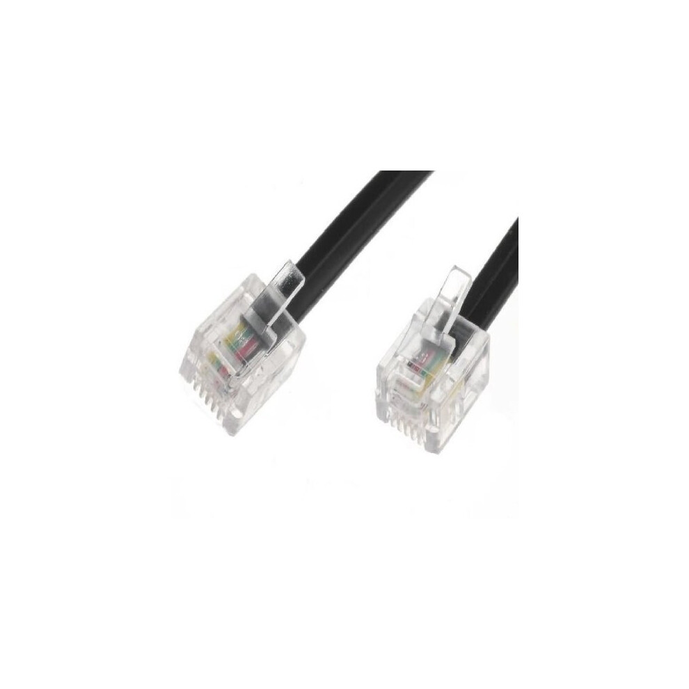 20M Adsl Cable With Plated Contact Pins For Router Or Modem To Rj11 Microfilter Gold/Black 9412369037480