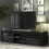 TV Unit 130cm Loom - Black with Gloss Doors 1