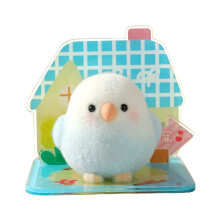 Funny Flocking Bird Statue Compacts Office-blue and white