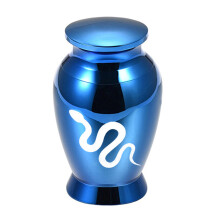 Snake Pattern Memorial Urn For Pet Durable Water Resistant-Blue