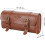 Motorcycle Tool Bag  Leather For Bicycle Fork Saddlebags, Handlebar Front Mount, Tail Rack Pouch With Straps, Brown 3