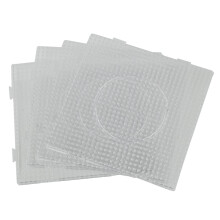 4pcs Clear 145x145mm Square Large Pegboards for Fuse Bead Crafting, Compatible with Perler Beads and Hama Beads