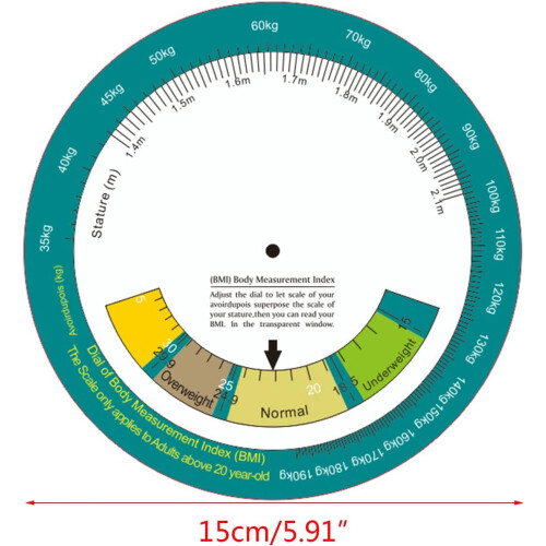 Upgraded BMI Wheel Calculator Single Sided 150mm Diameter with Clear Scale 1