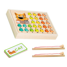 Fishing Game for Kids, Educational Toy with Alphabet Puzzle for Word Spelling and Cognitive Skills Learning, Preschool Nursery Homeschooling Tool
