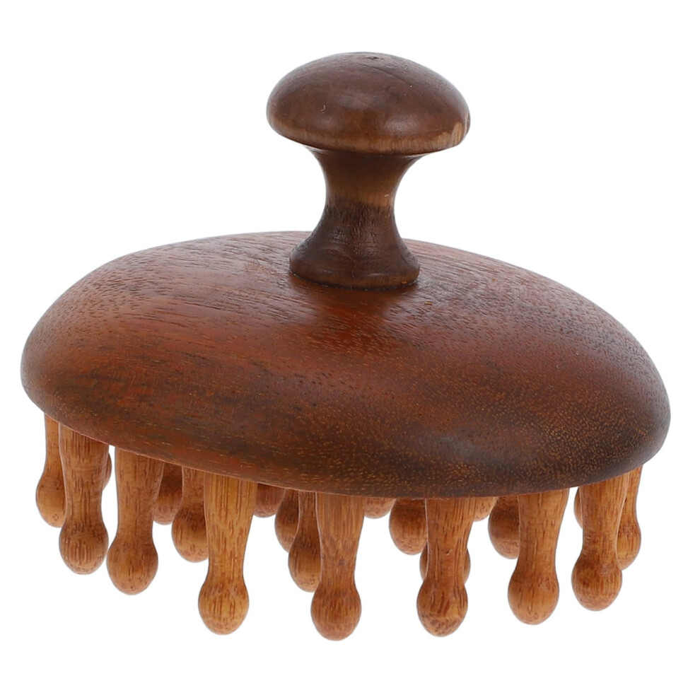 Unisex Cream Sandalwood Multifunctional Hair Comb Scalp Massage Brush For Gentle Massage On All Hair Types, Promotes Blood Circulation And Relieves Headaches.