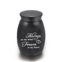 Keepsake Urn Black Aluminum Alloy Cremation Urn Ash Holder Mini Keepsake Pendant Jewelry 16x25mm Blue Black