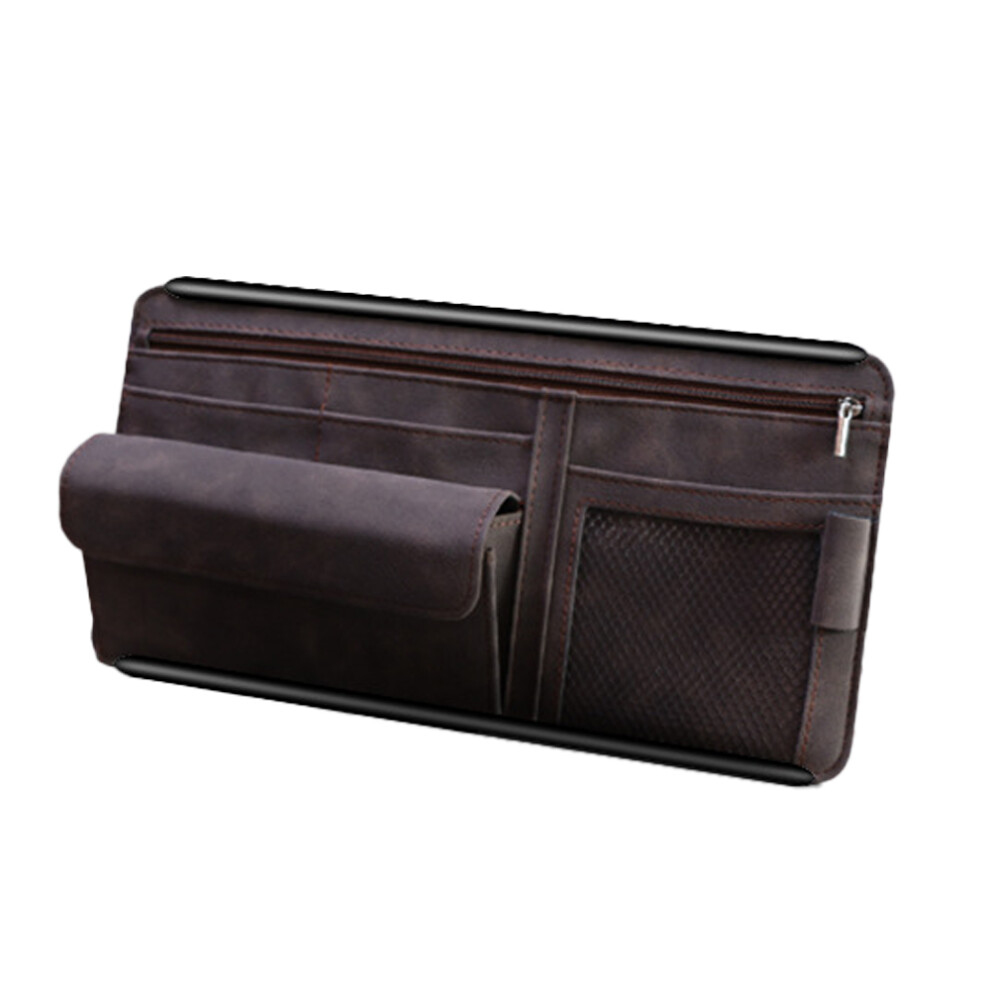 Universal Car Sun Visor Organizer, High Quality Suede Leather Ensures Safe Practical Storage For Your Journey 9138057225242