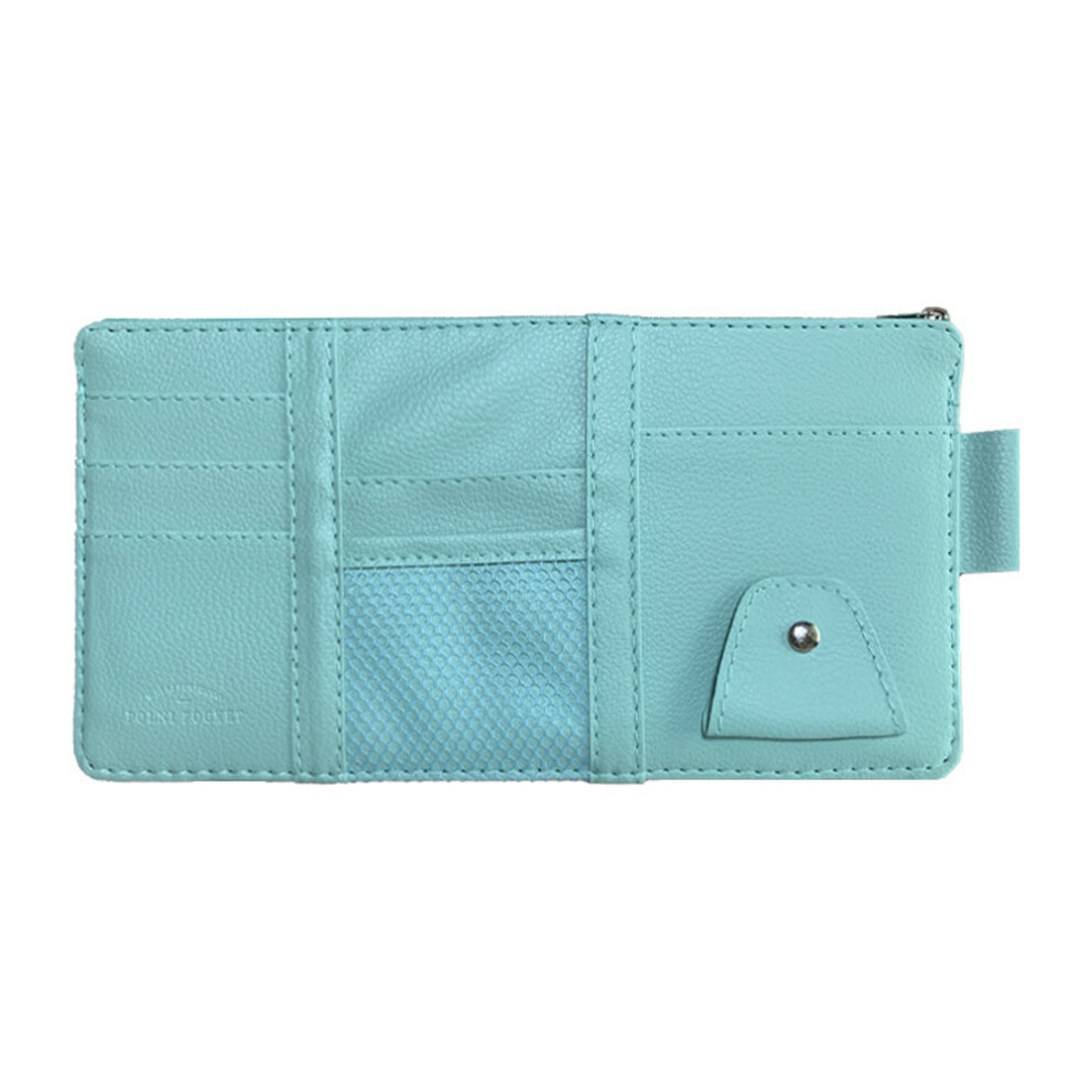 Leather Pocket Organizer For Car Sun Visor, Easy Access Multi-Pocket Net Zipper Keeps Your Essentials Within Reach, Durable Pu Leather Offers 9190834243221