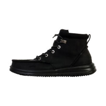Mocassins Montantes com Cadarço Hey Dude Bradley Classic Tumbled - Preto/Preto