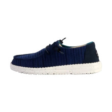 Hey Dude Wendy Sport Mesh F Mocassim com cordões - Marinho/Branco