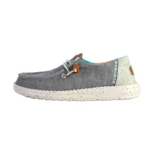 Mocassim com Cadarço Hey Dude Wendy Heathered Slub Tropical - Cinza