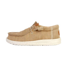Hey Dude Wally Mocassim básico com cordões - Khaki White