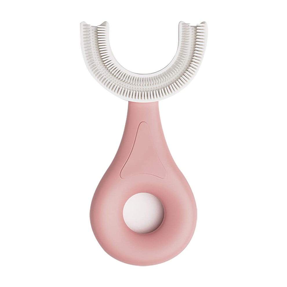 Innovative Brush Head Toothbrush For Toddlers And Children, Ergonomic Whole Mouth U Shape Design With Odorless Food Grade Soft Silicone, 360 Degree Or