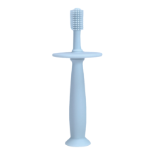 Infant Oral Care, Food Grade Silicone Baby Toothbrush 360 Degree Cleaning for 6 Months To 4 Years Old, Suction Cup Design Detachable Throat Baffle Sof
