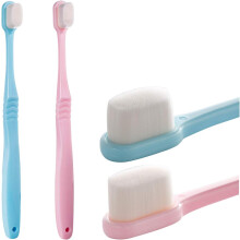 Sensitive Gums Micro Nano Toothbrush, Extra Soft Bristles for Comprehensive Oral Care, Travel Companion with Ergonomic Design (Blue, Pink)