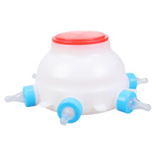 Multifunctional Hanging Milk Feeder with 6 Teat Design for Livestock, Lambs, Piglets, Plastic Construction