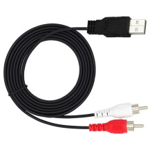 Adaptateur de cordon audio et vidéo USB 2.0 mâle vers 2RCA mâle,