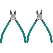 3pcs Heavy Duty Side-Cutting Pliers Set, Stainless Steel Wire Nose Diagonal Snips, 16x12.5cm, Silver & Green