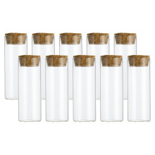 40ml Test Tubes, 15pcs 3.15x1.18in Glass Clear Flat Bottom with Cork Stopper