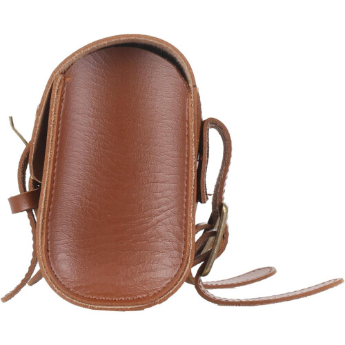 Motorcycle Handlebar Bag  Leather Handmade Fork Bag Tool Pouch With Straps Black 2
